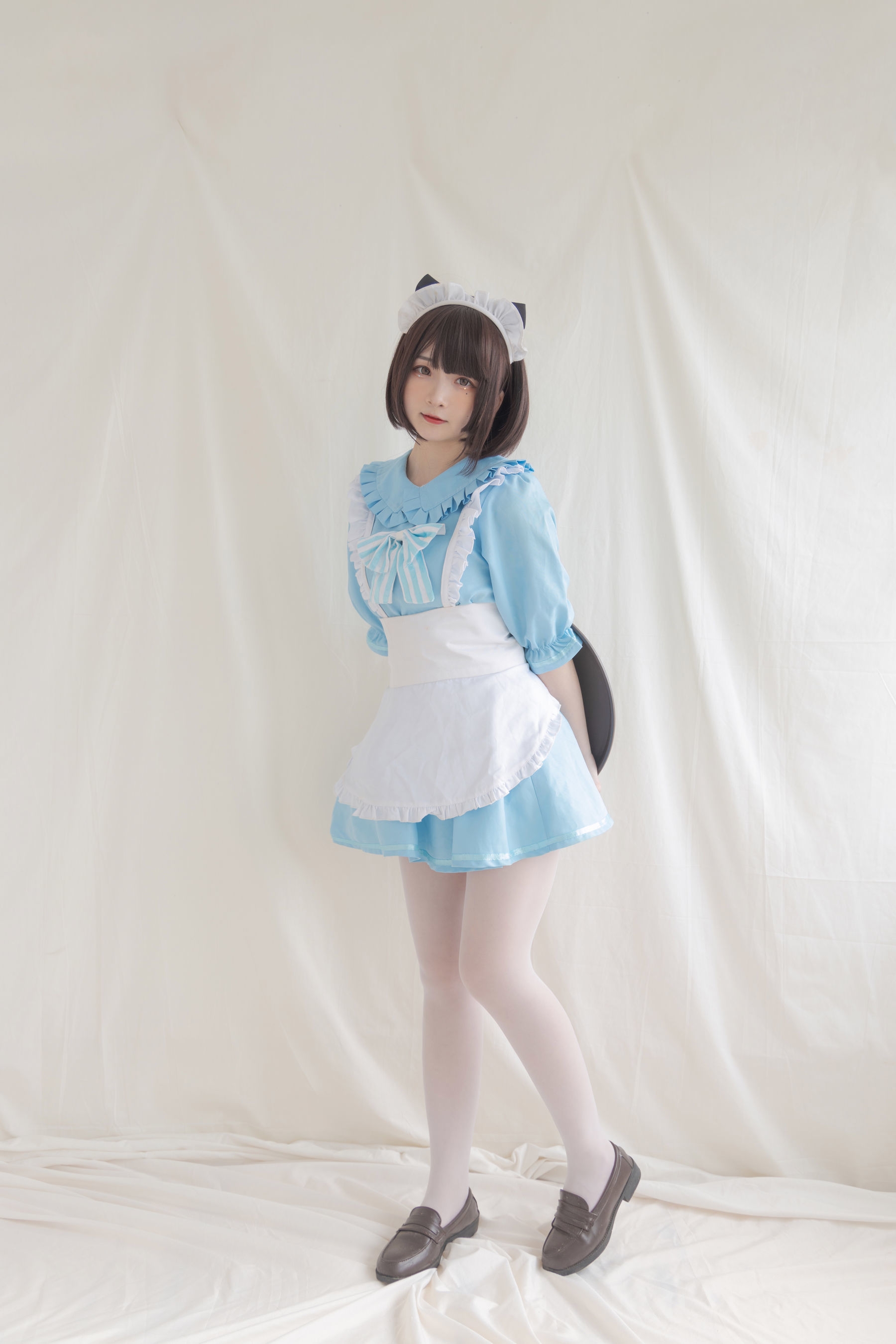 [COS福利] 二次元美女古川kagura - 蓝色小猫女仆  第0张